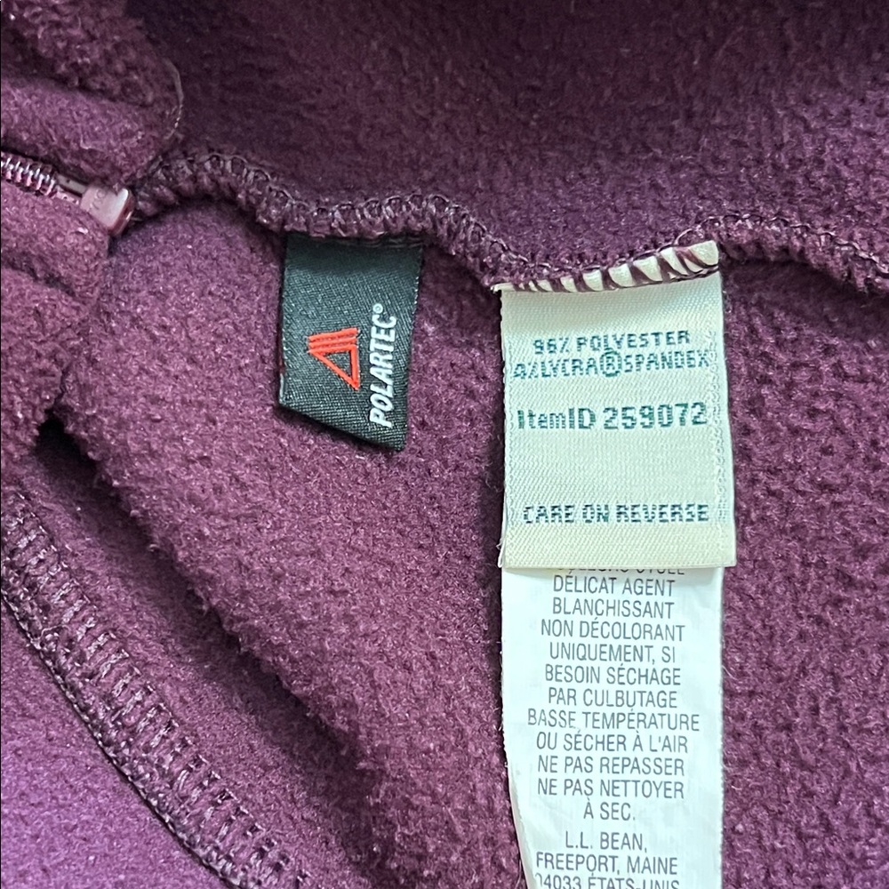 L.L. Bean Polartec Fleece Purple Jacket Zip Closure Pockets Collar Womens Medium - Picture 9 of 14